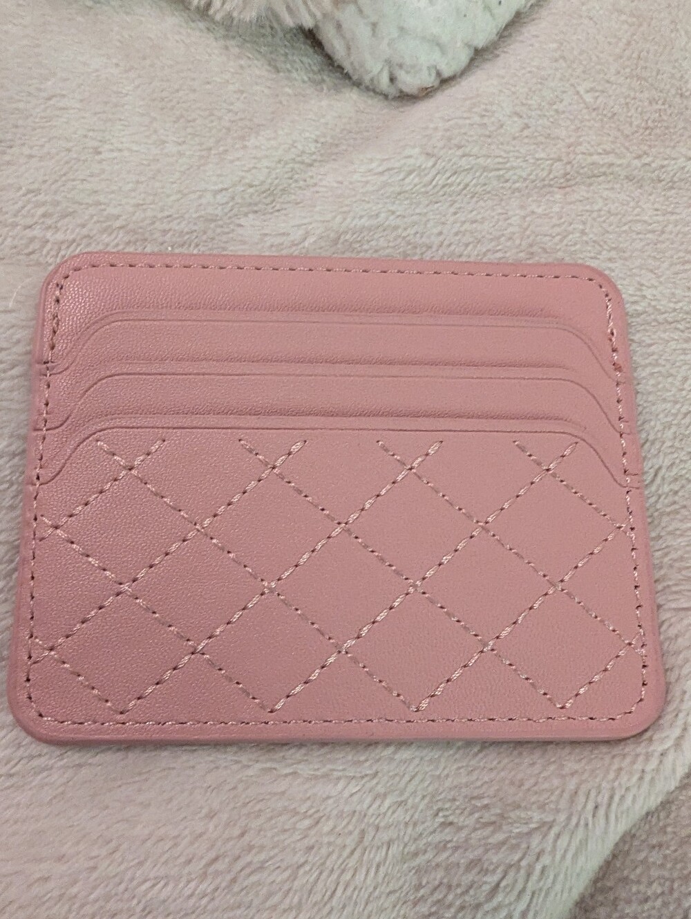 Pink Quilted Card Holder Wallet - Unbranded